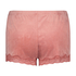 Velvet lace shorts, Pink