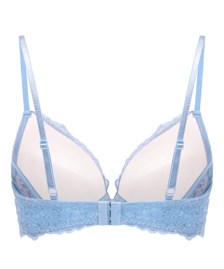 Marine Padded Push-Up Underwired Bra, Blue