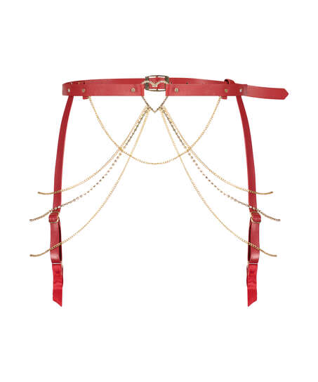 Chain Suspender Belt, Red