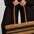 Striped Beach Bag, Black