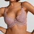 Essie Padded Underwired Longline Bra, Purple