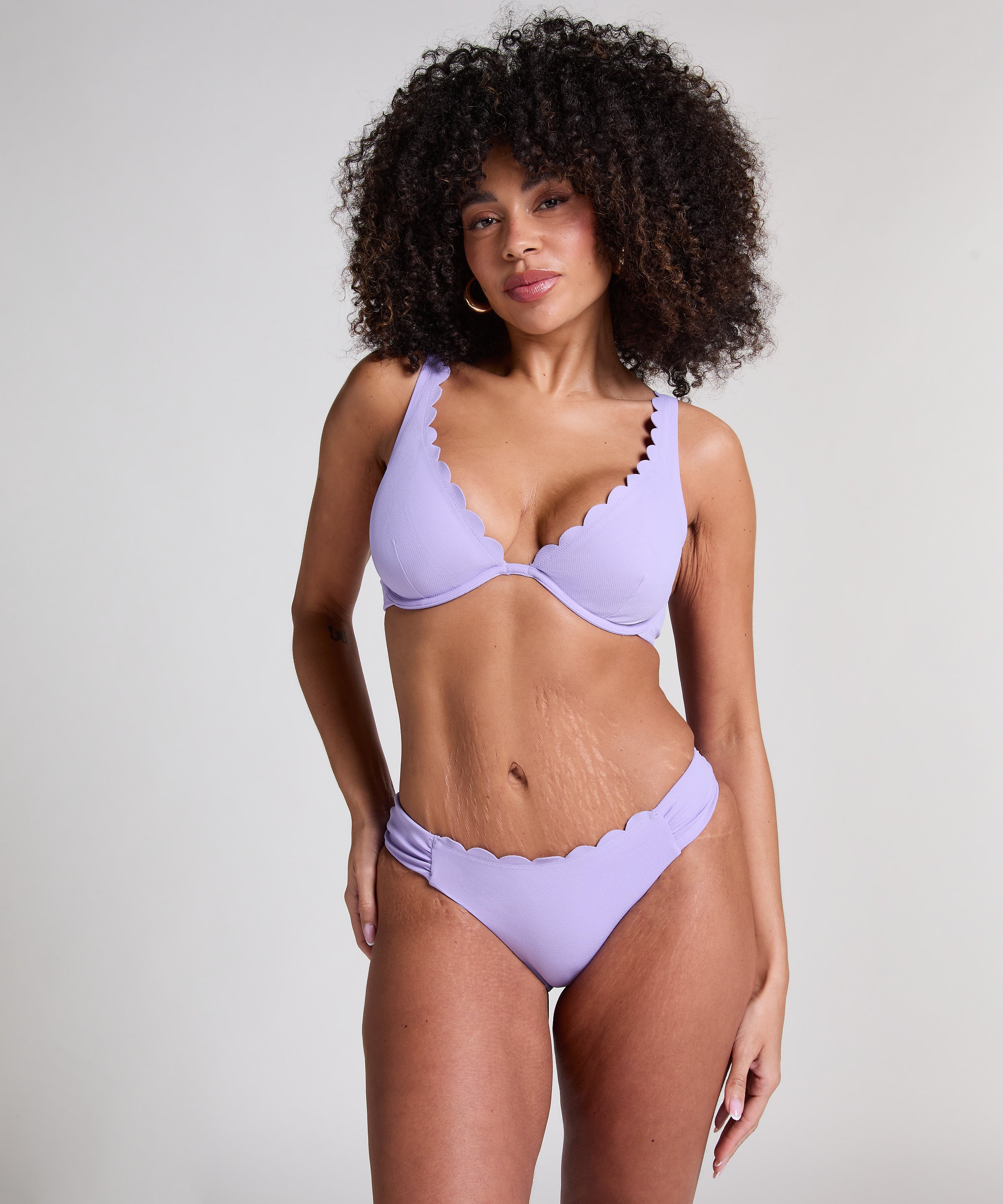 Scallop Rio Bikini Bottoms, Purple, main