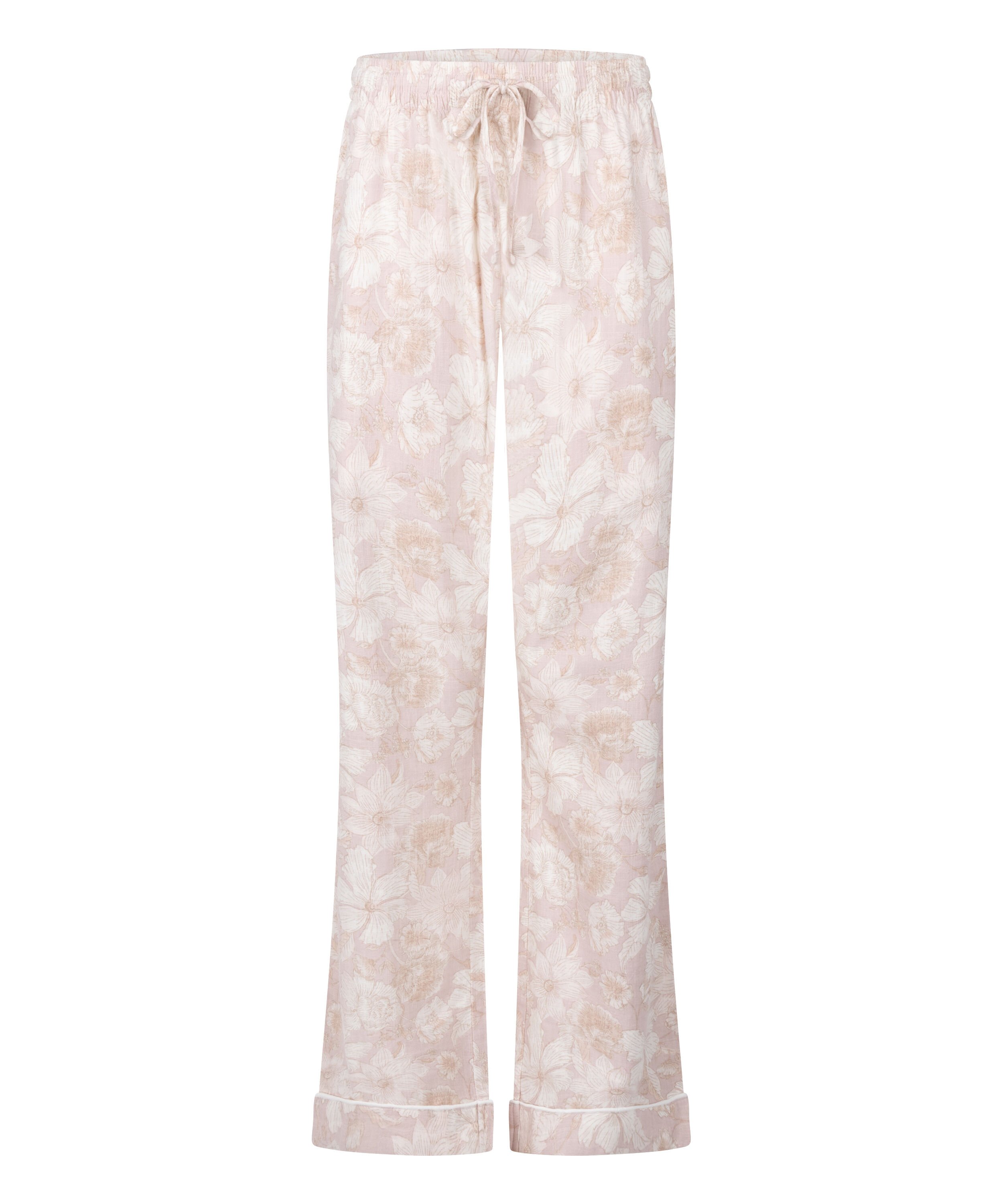 Flower Linen Pant, Pink