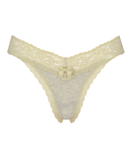 Cotton extra low thong, Green