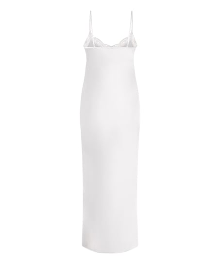 Slipdress Long Satin, White
