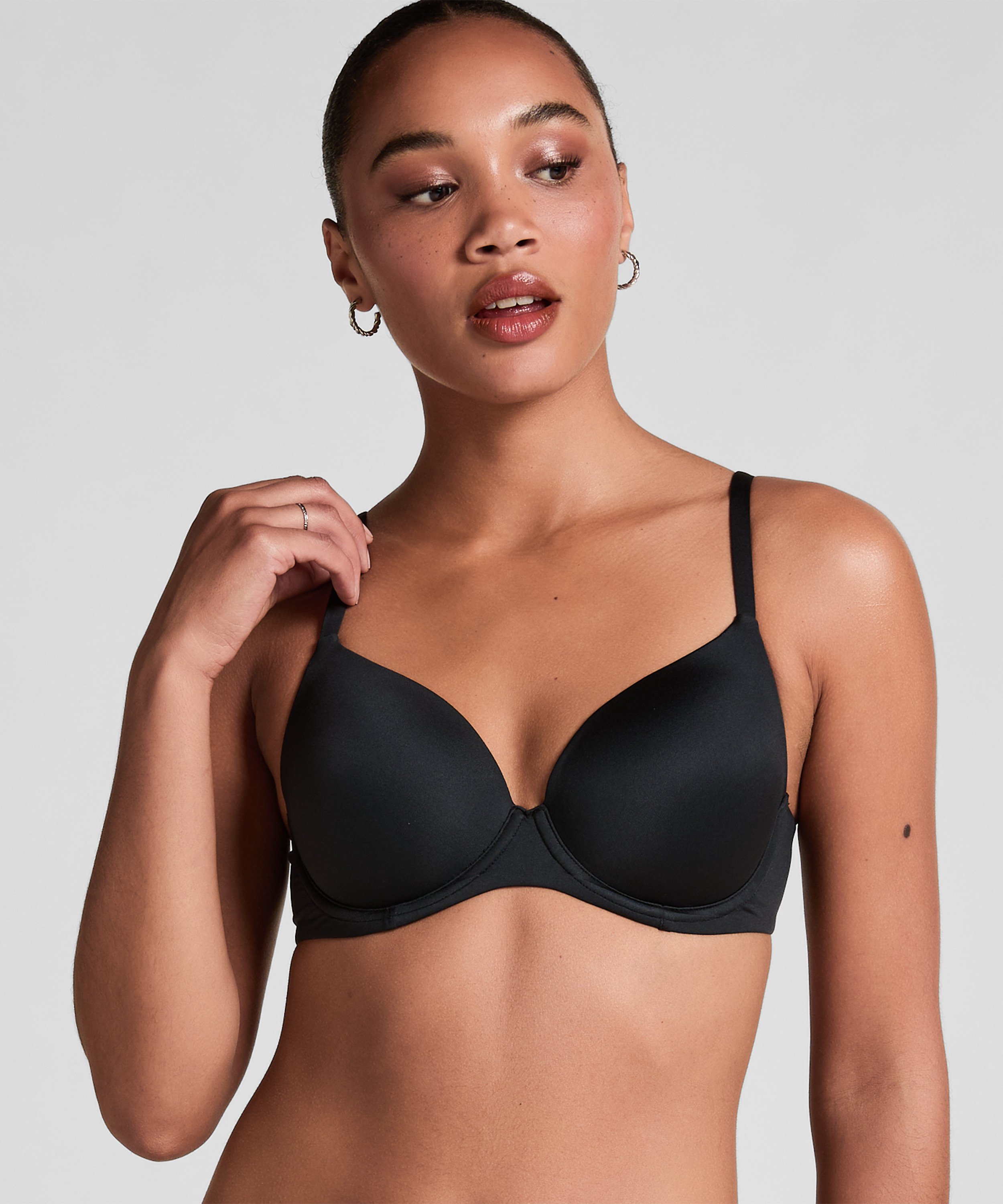Super Soft Padded Underwired Bra, Black, main