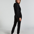 Petite Velours Jogging Bottoms, Black