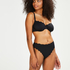 Scallop Glam non-padded underwired bikini top, Black