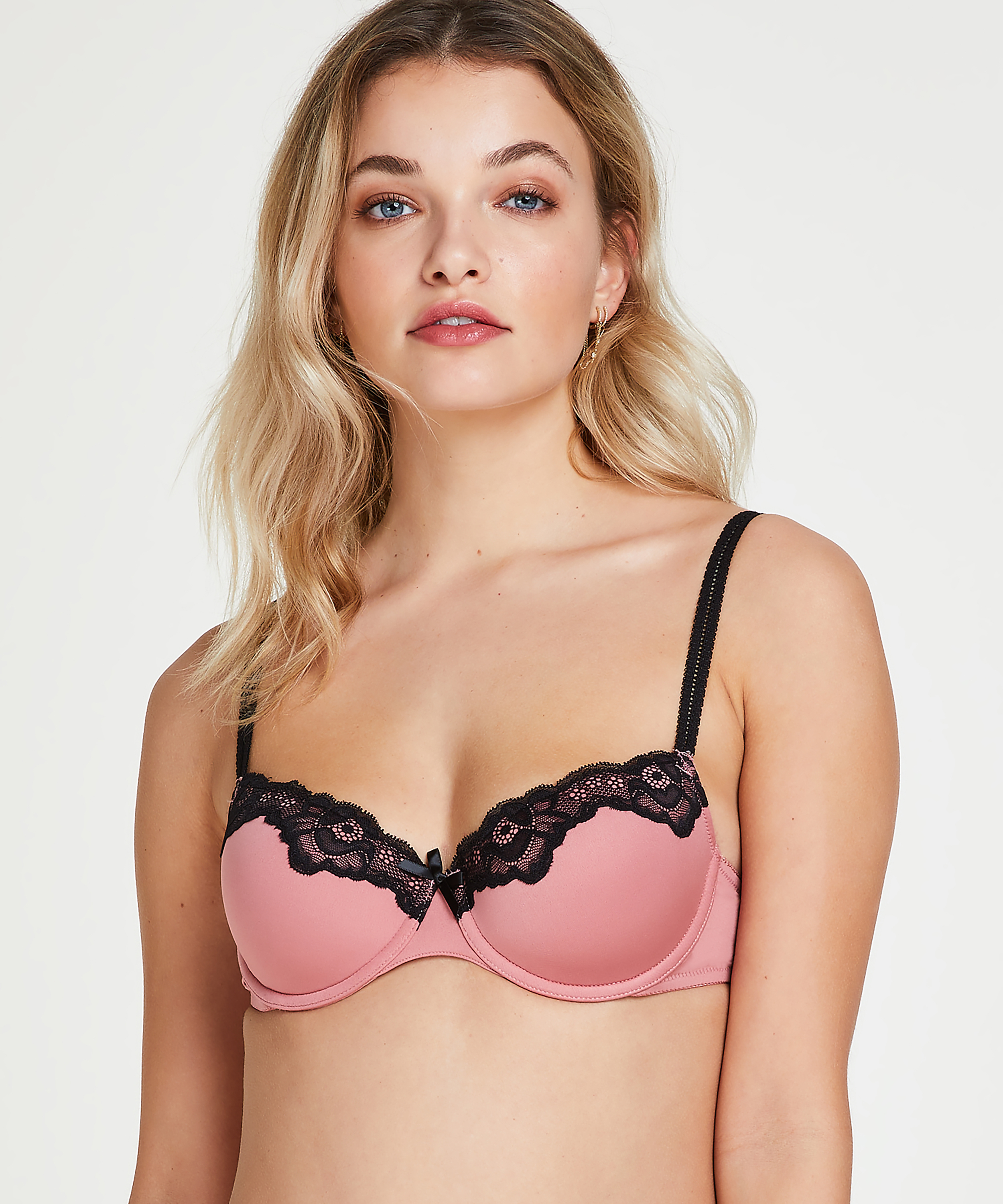 Secret Lace Padded Underwired Bra, Pink, main