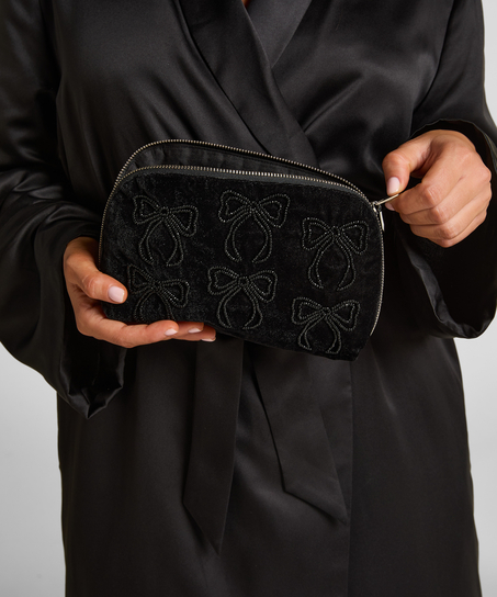 Bow Make-Up Bag, Black