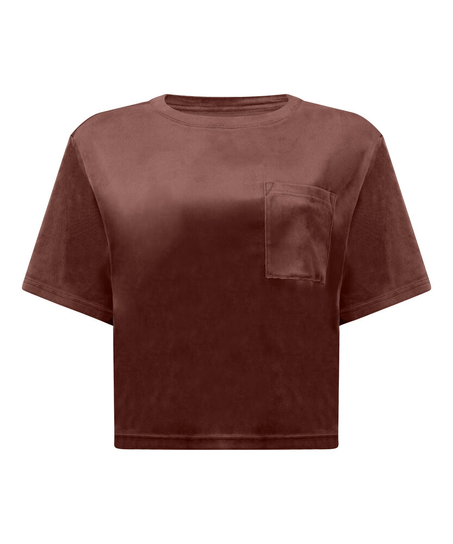 Top Velours Pocket, Green