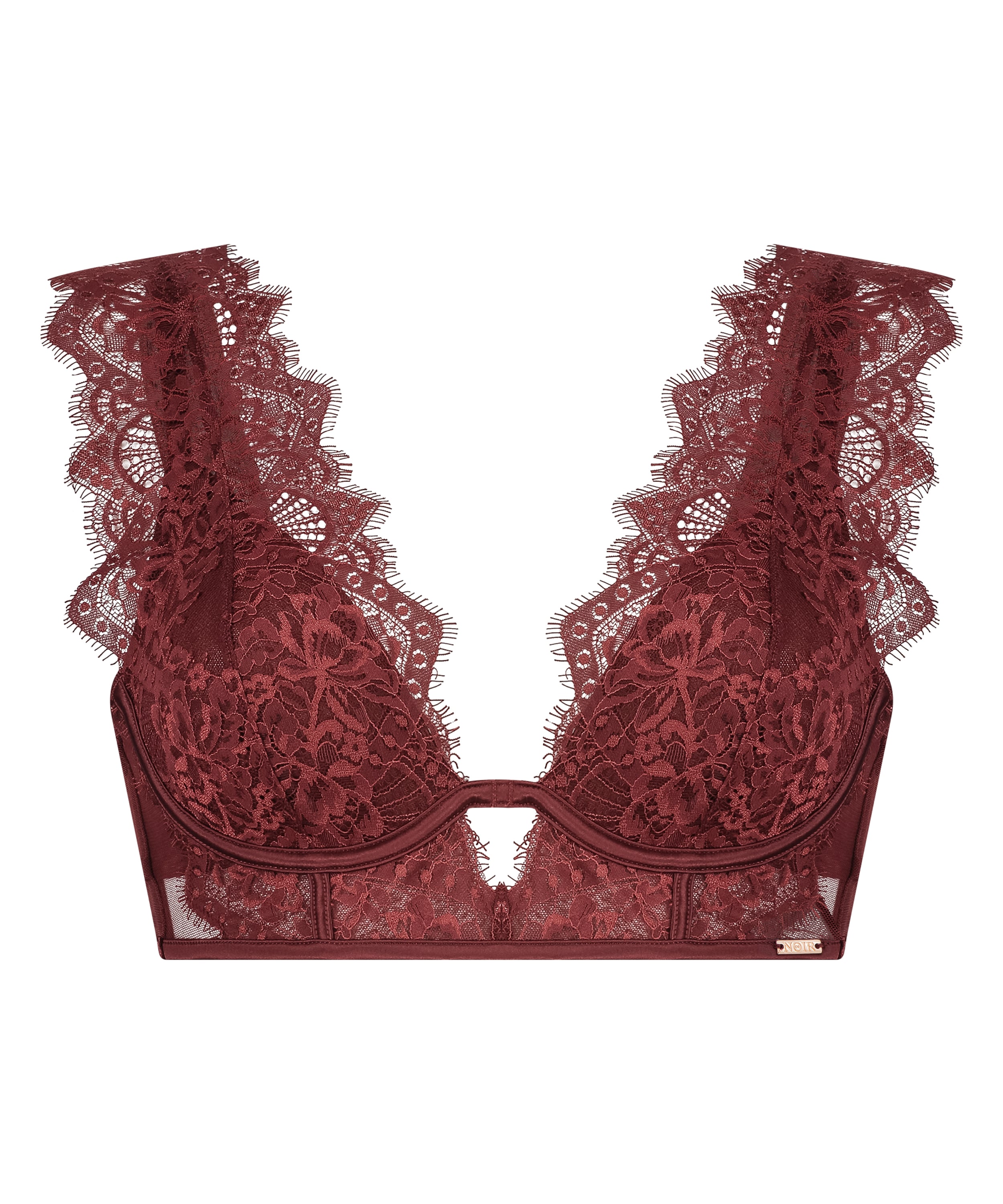 Zoe Non-Padded Underwired Longline Bra, Red, main