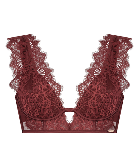 Zoe Non-Padded Underwired Longline Bra, Red