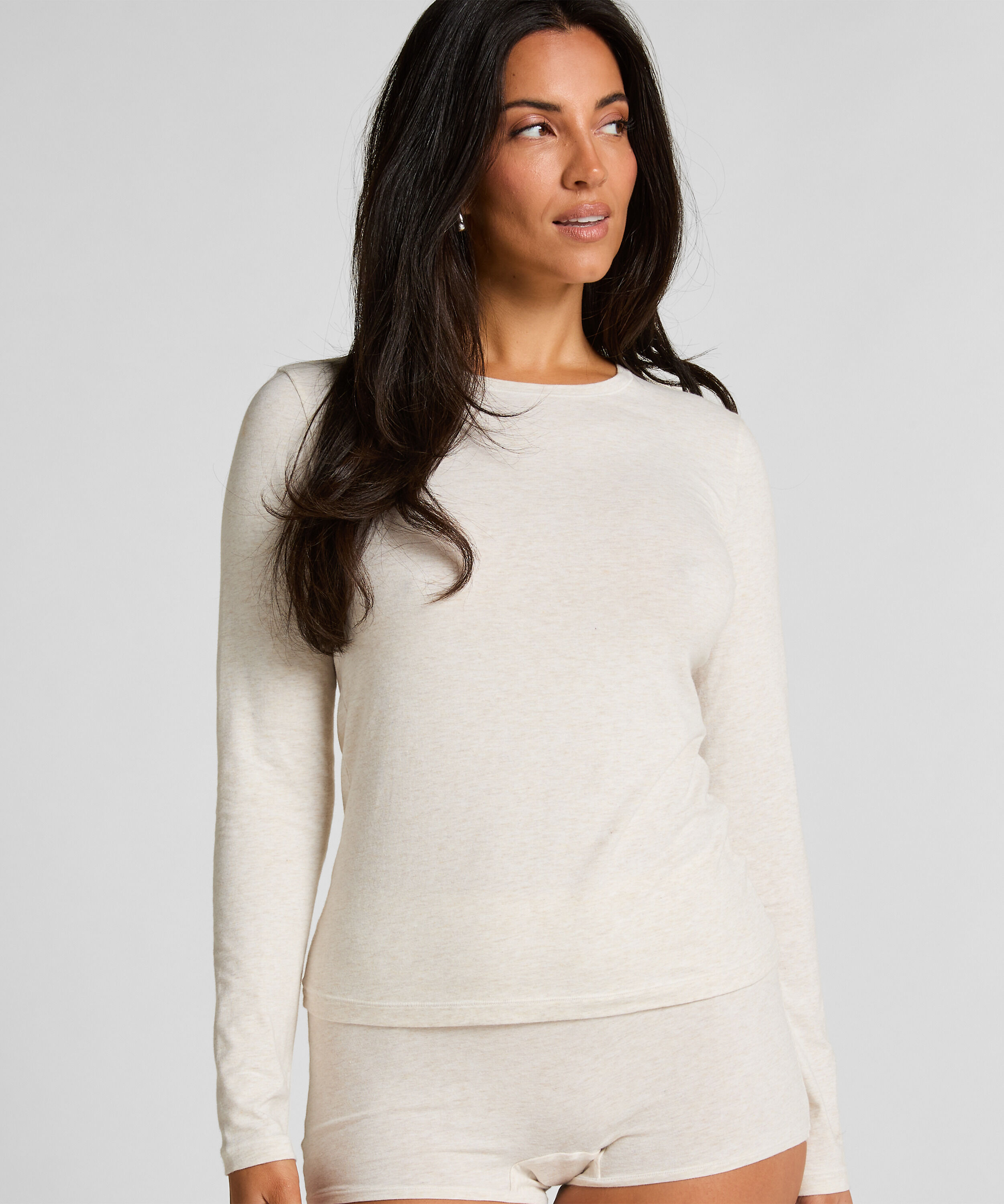 Longsleeved Shirt from Soft Cotton, Beige