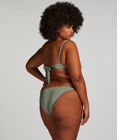 Scallop triangle bikini top, Green