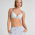 Plunge Padded Underwired Bra, Blue