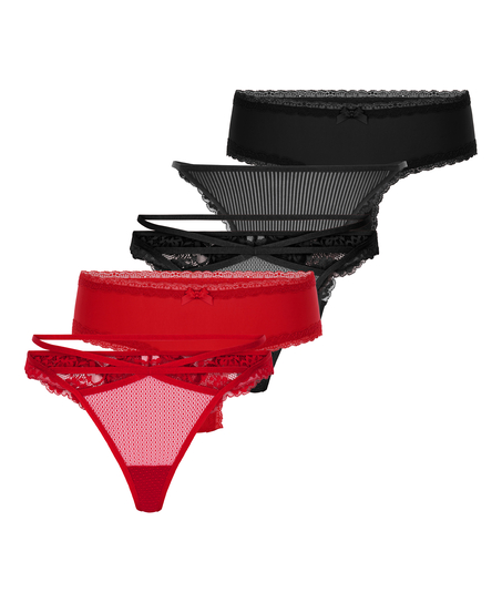5-Pack Fashion Brazilian, Red