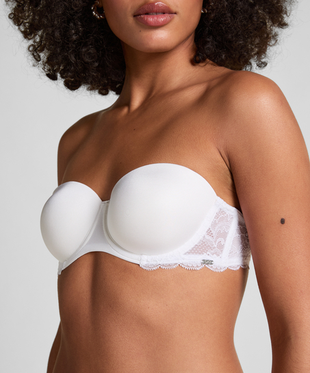 Angie Padded Strapless Underwired Bra, White
