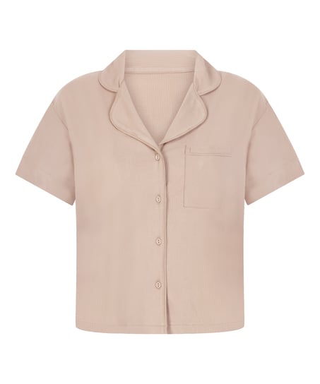 Essential Jersey Short-Sleeved Jacket, Beige
