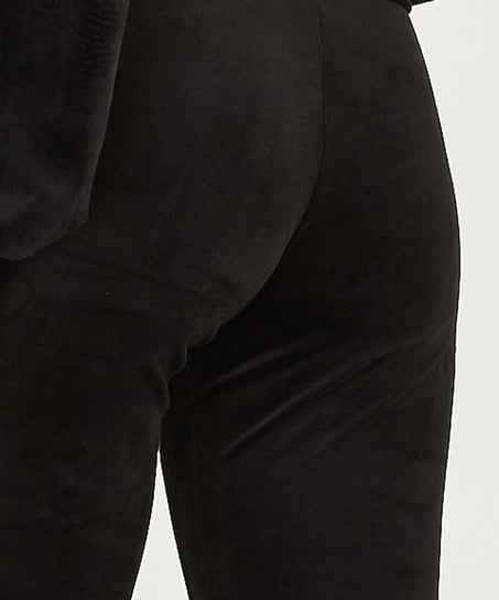 Velour leggings, Black