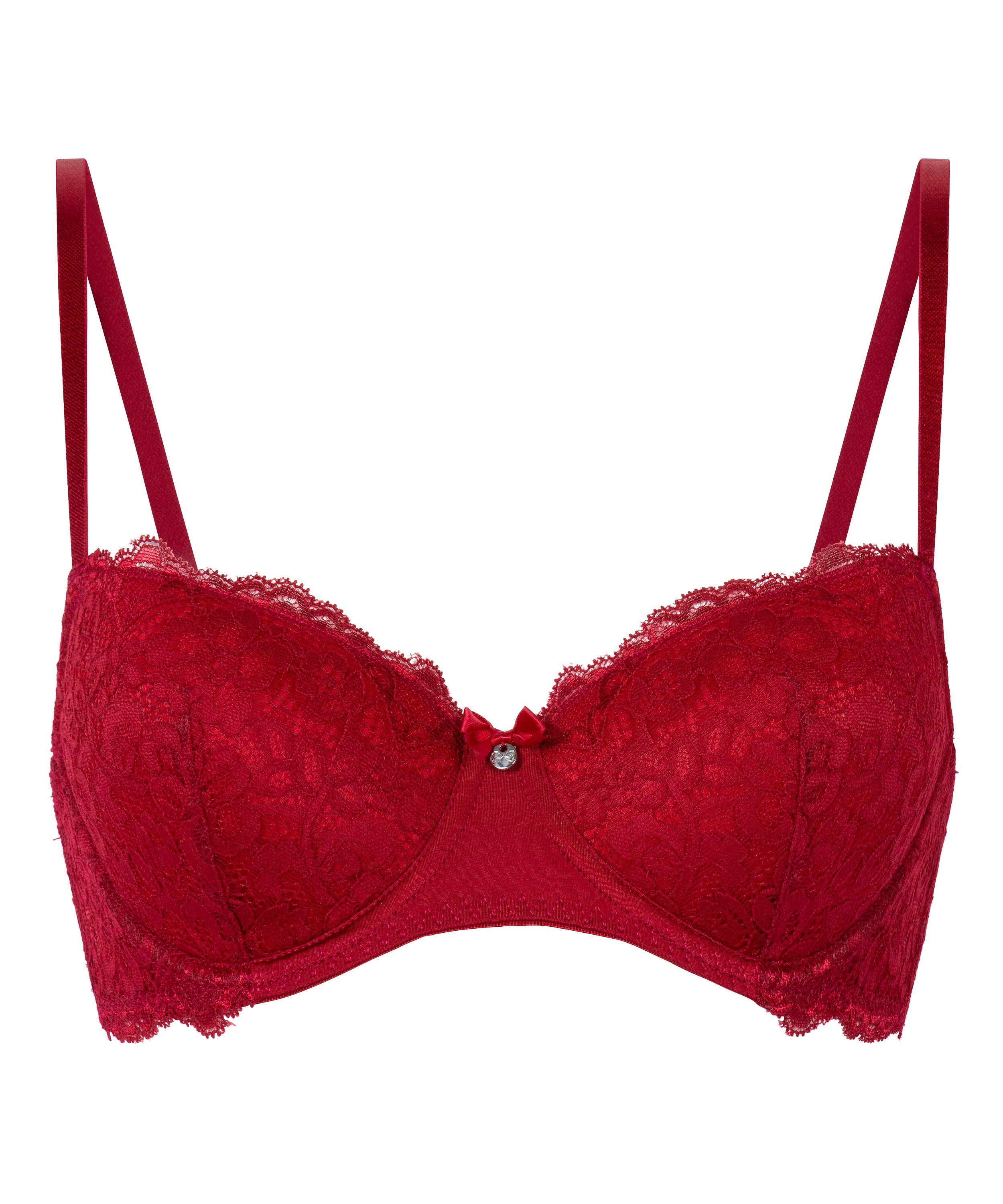Marine Padded Underwired Bra, Red, main