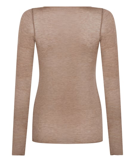 super soft Boatneck shirt with Cashmere, Beige