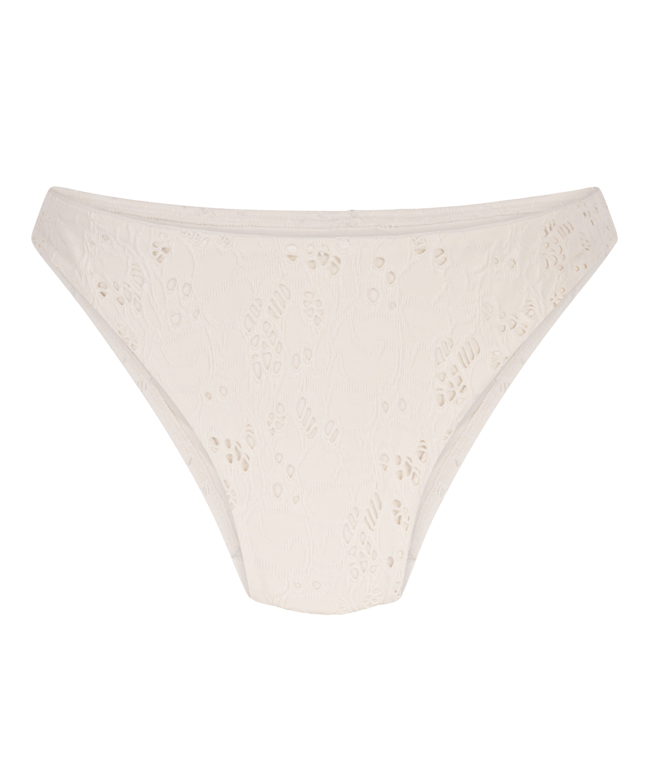Crochet High Leg Bikinibottom, White
