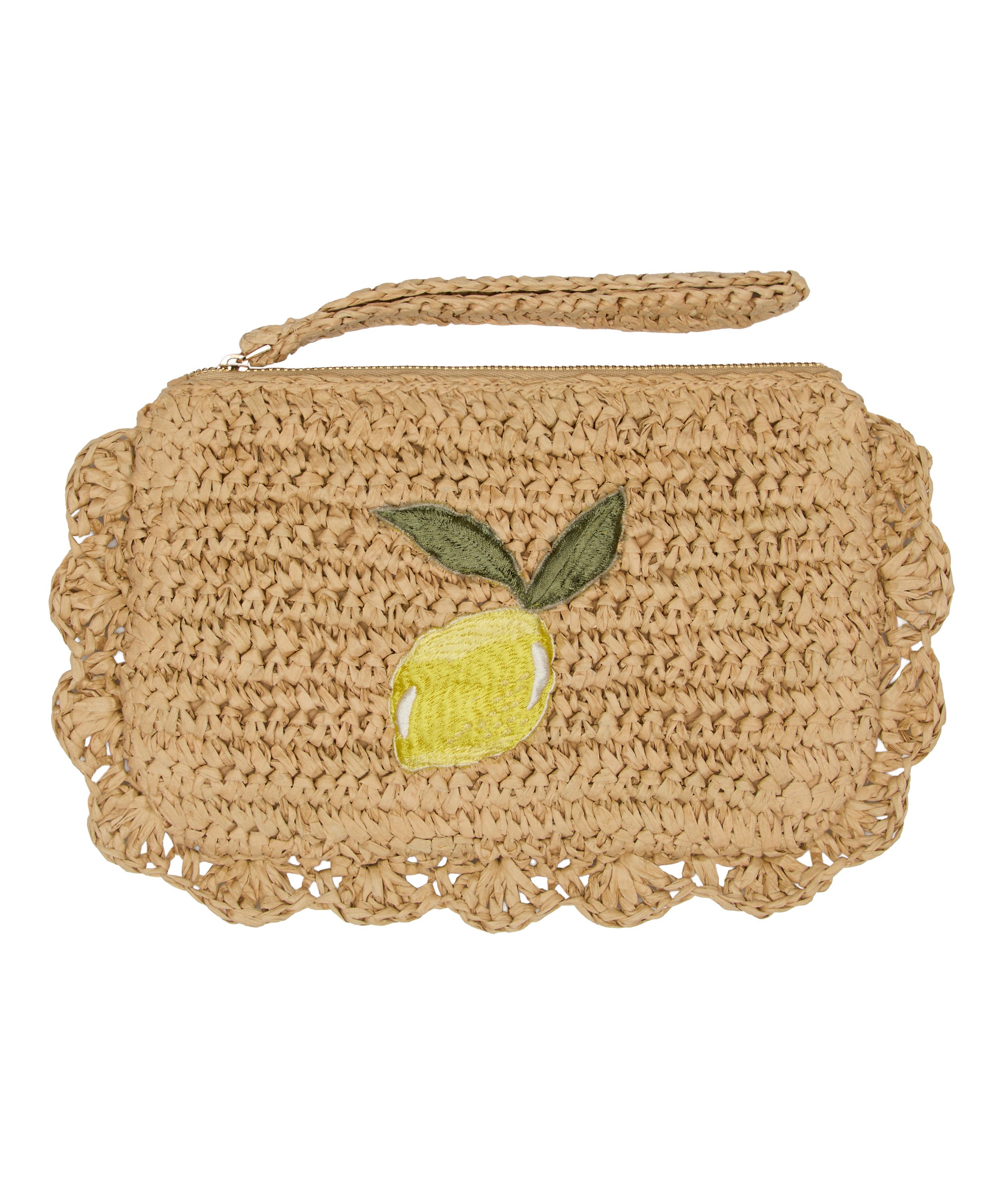 Clutch Raffia, Beige, main