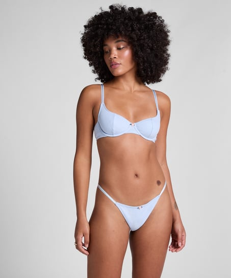 Pointelle Non-padded Underwired Bra, Blue