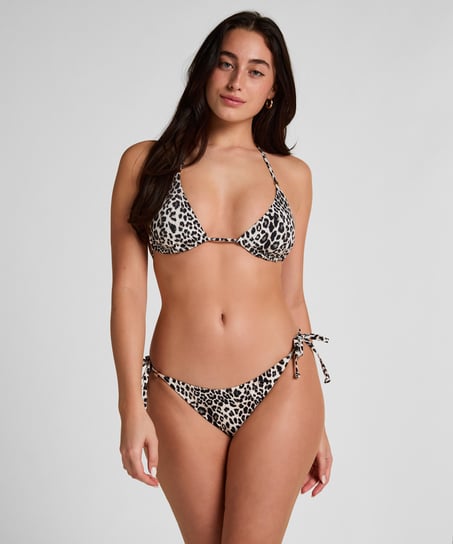 Triangle Bikini Top Leopard, Black