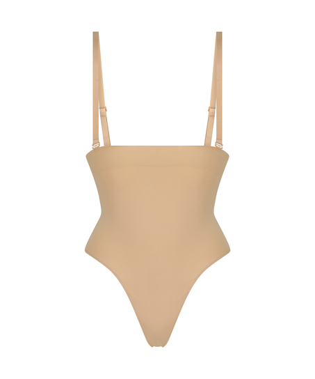 Seamless Enhancing High Waisted Thong, Beige