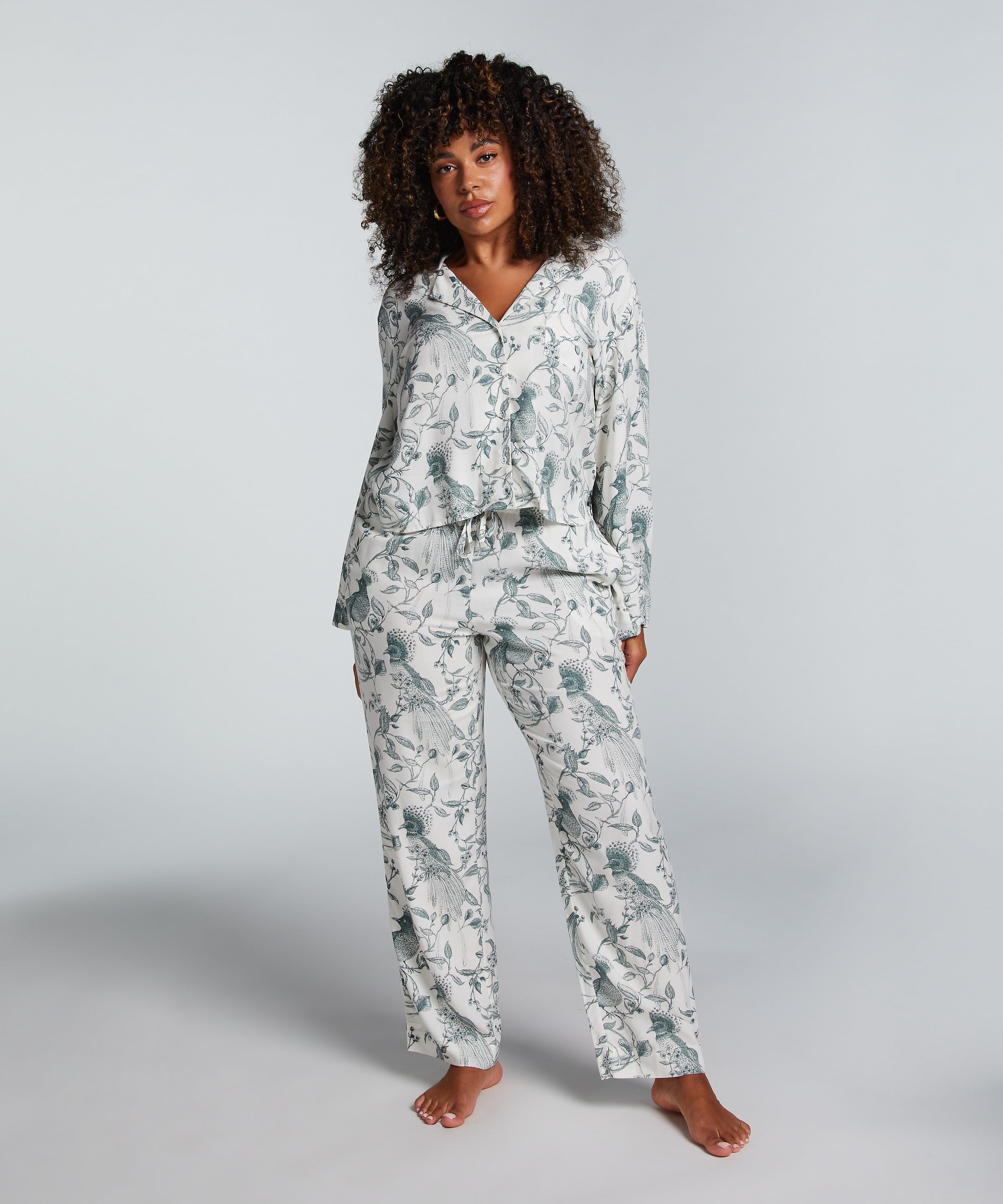 Cotton Pyjama Pants, White, main
