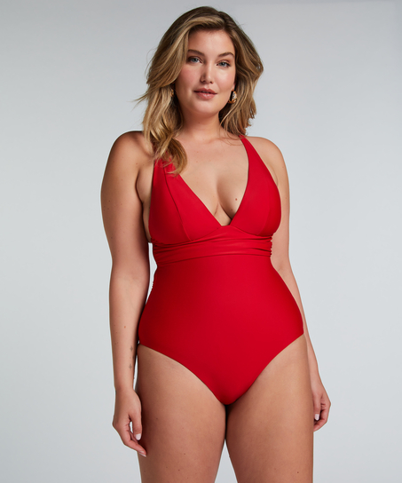 Luxe Shaping Swimsuit, Red