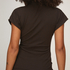Top Short Sleeves Rib Mockneck, Brown
