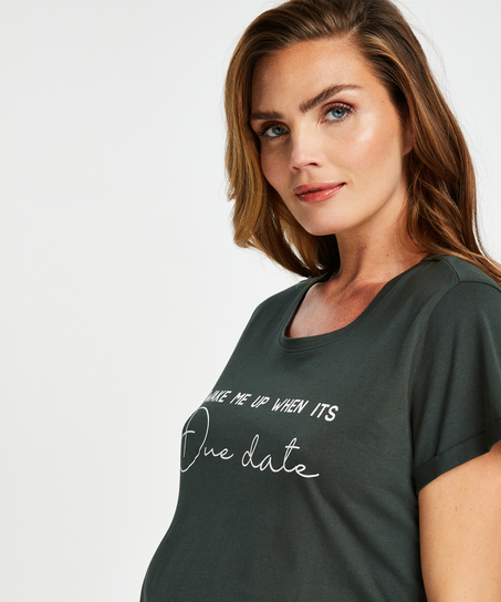 Short-Sleeved Maternity Nightshirt, Green