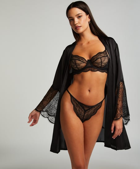 Satin Kimono, Black