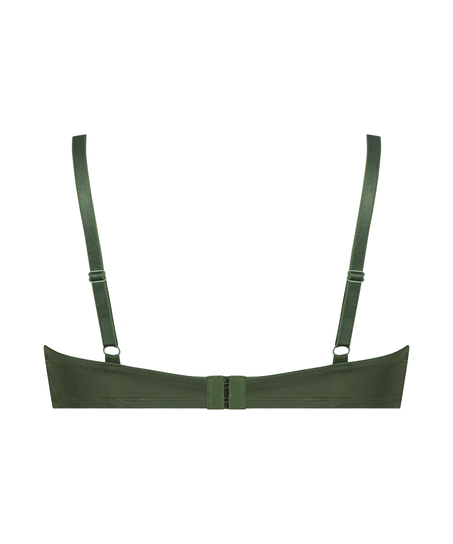 Plunge Padded Underwired Bra, Green
