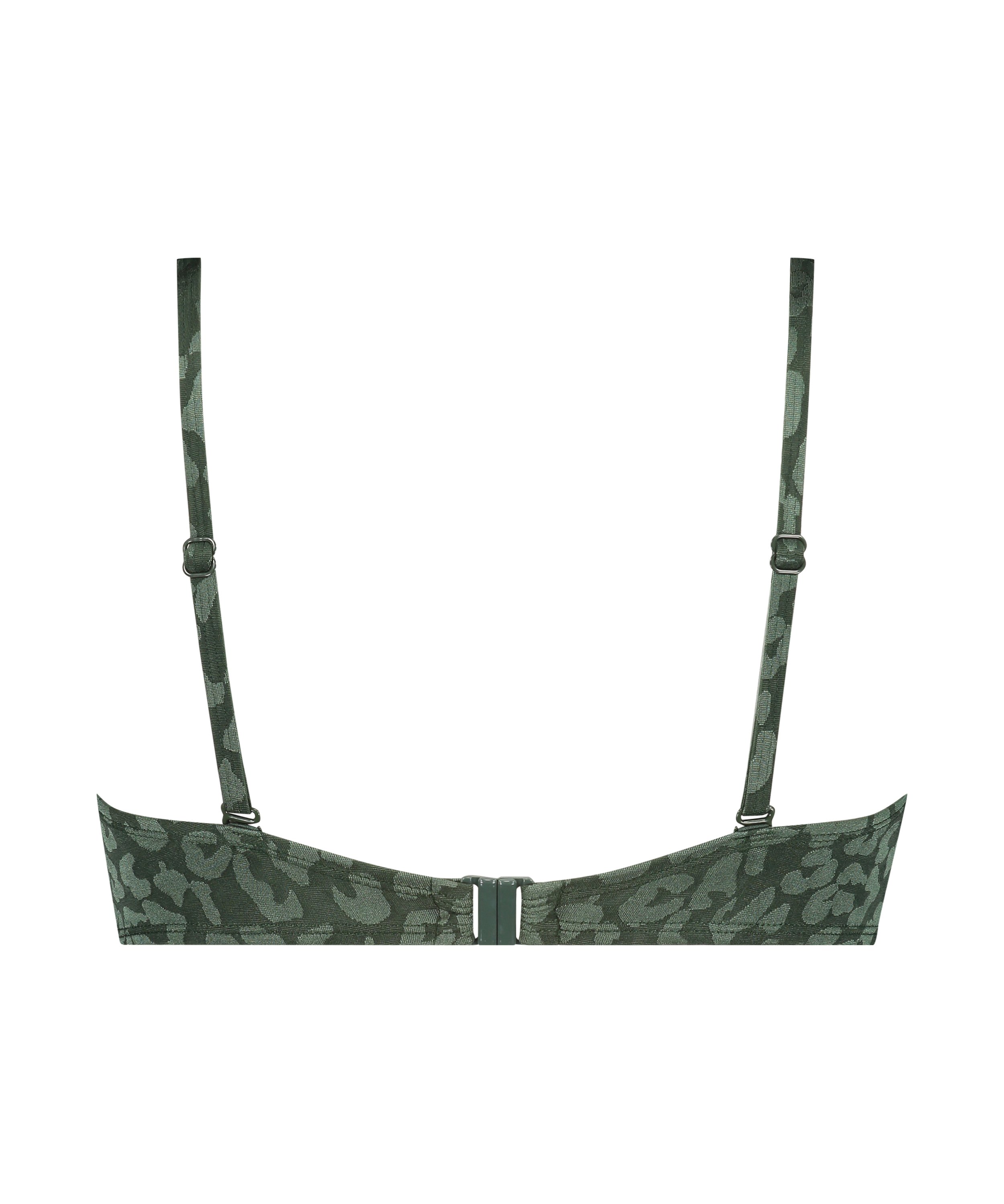 Tonal Leo Padded push-up underwired bikini top Cup A - E, Green, main