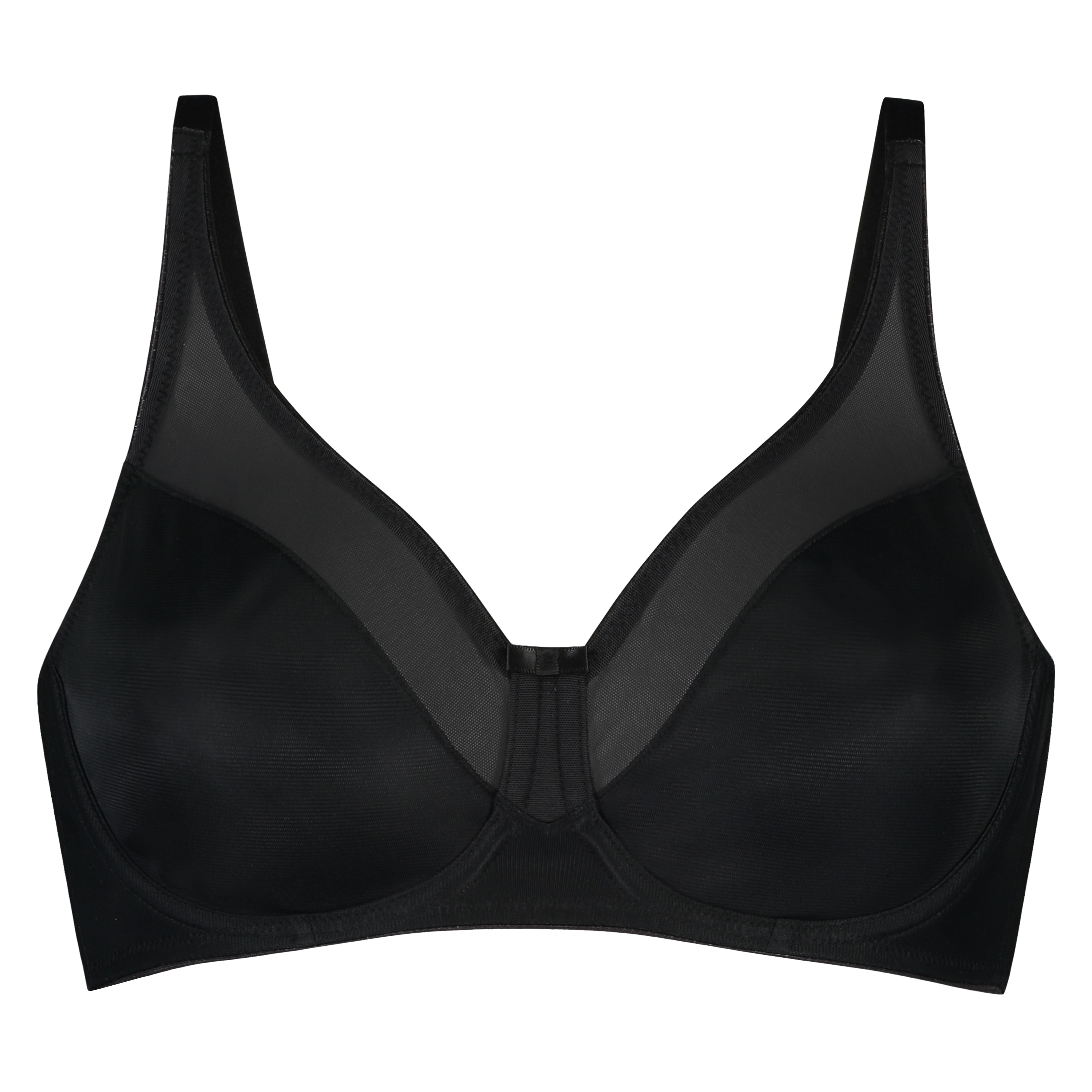 Nina Non-Padded Underwired Minimizer Bra, Black, main