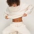 Hoodie Brushed Sweat, White