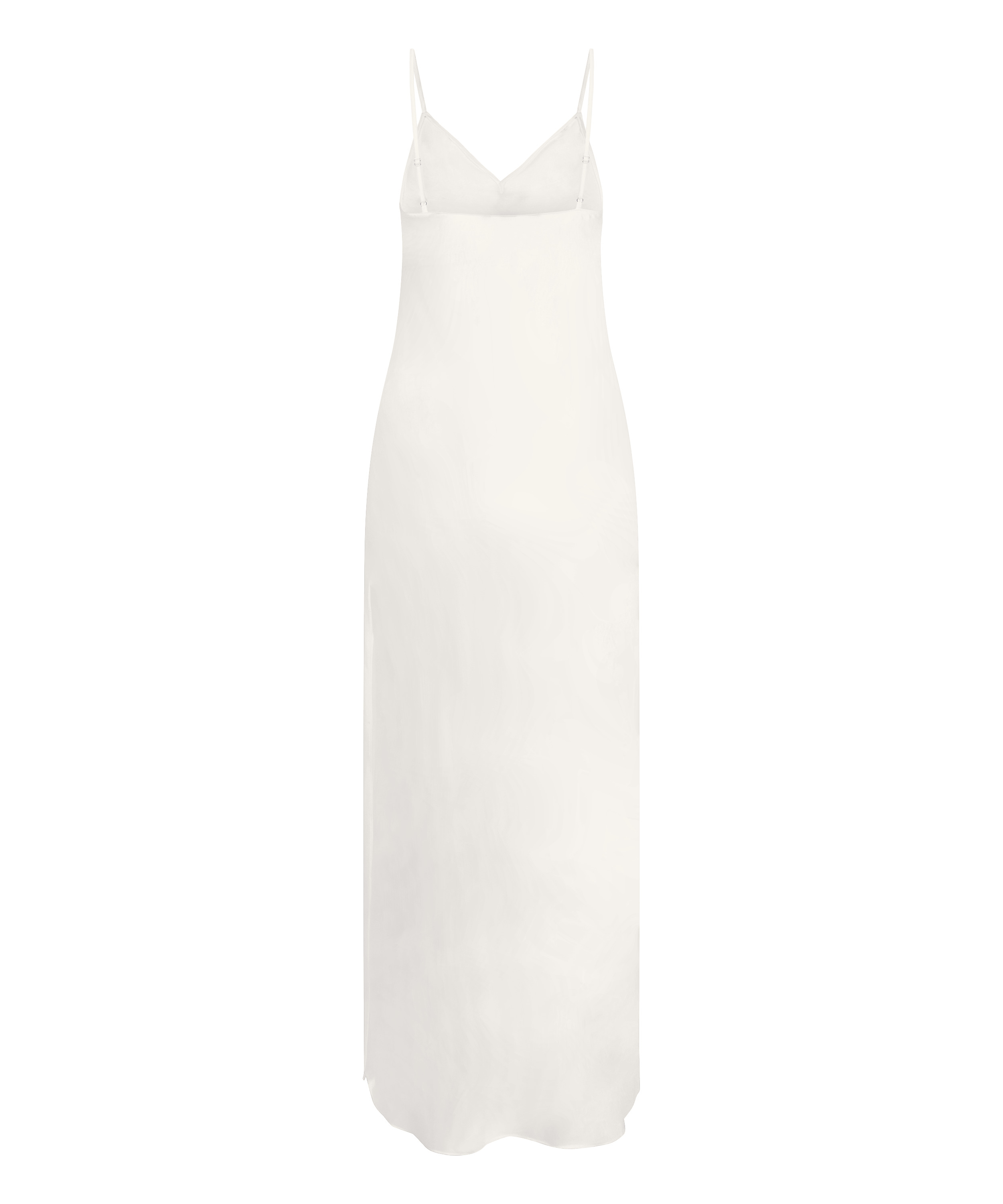 Slipdress Long Satin Floral, White, main