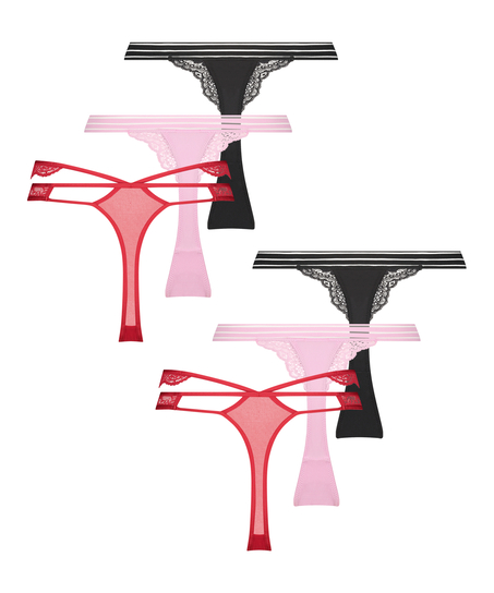 6-Pack Thongs, Red