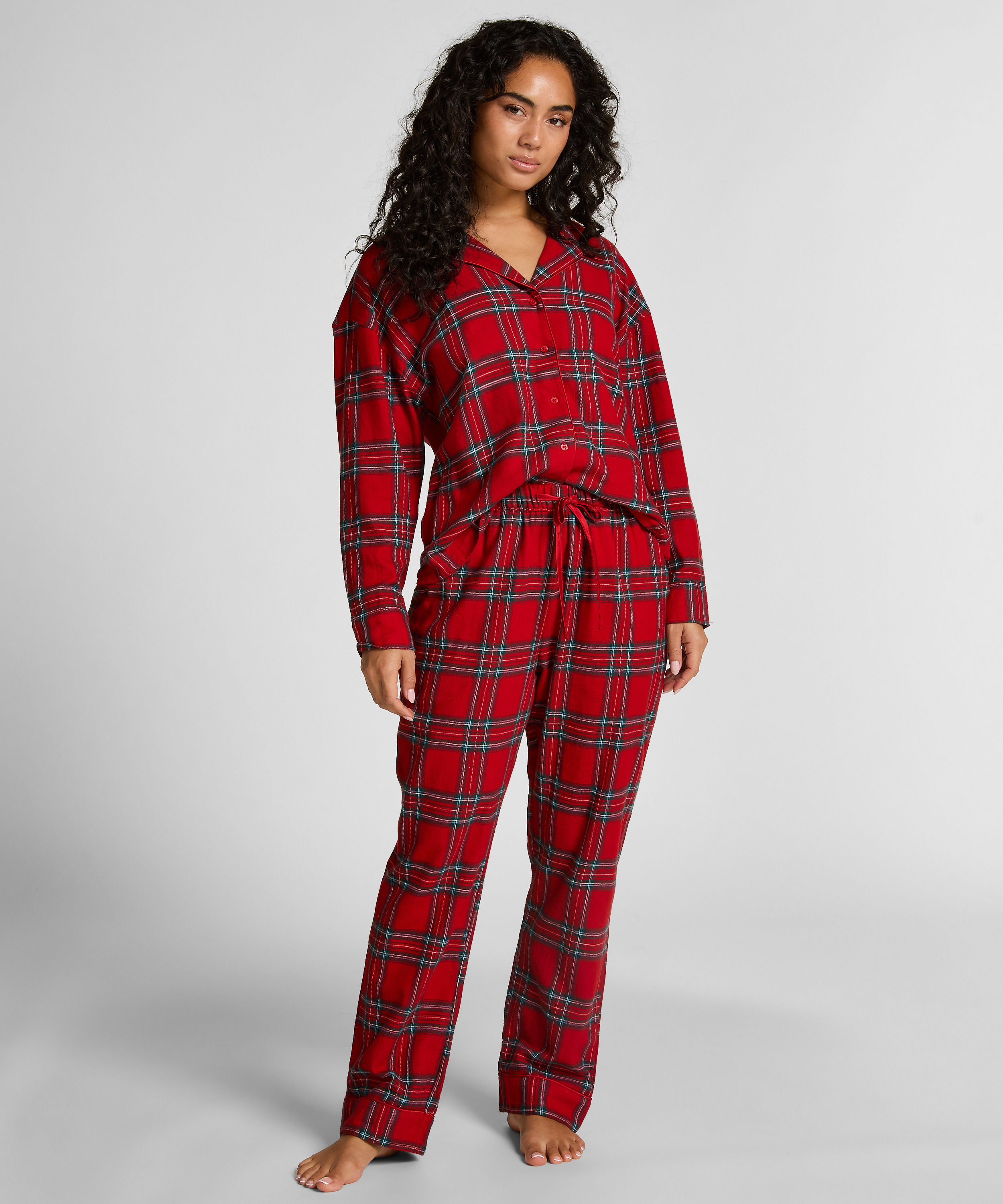 Flannel Pyjama Pants, Red, main