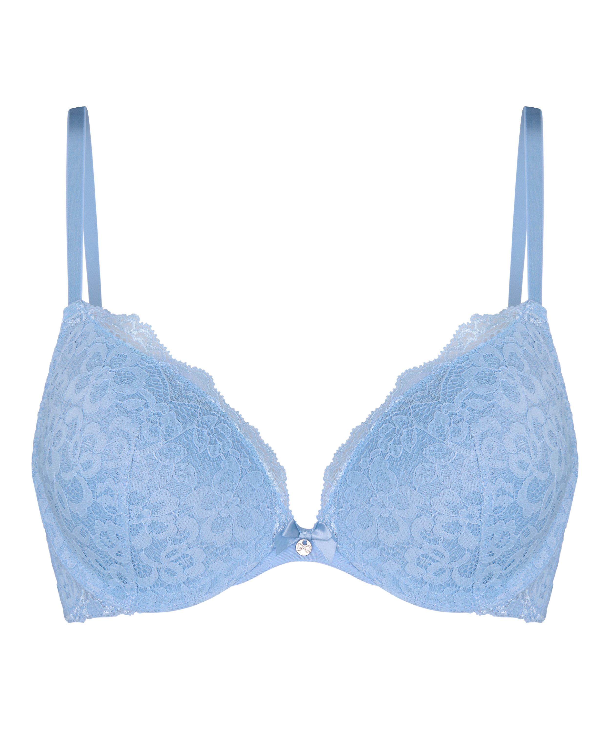 Marine Padded Push-Up Underwired Bra, Blue