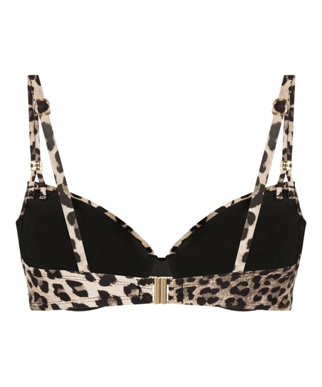 Animalia Padded Underwired Bikini Top, Brown