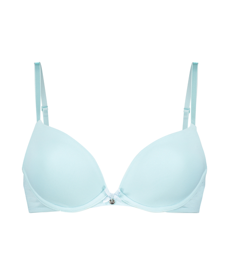 Plunge Padded Underwired Bra, Blue