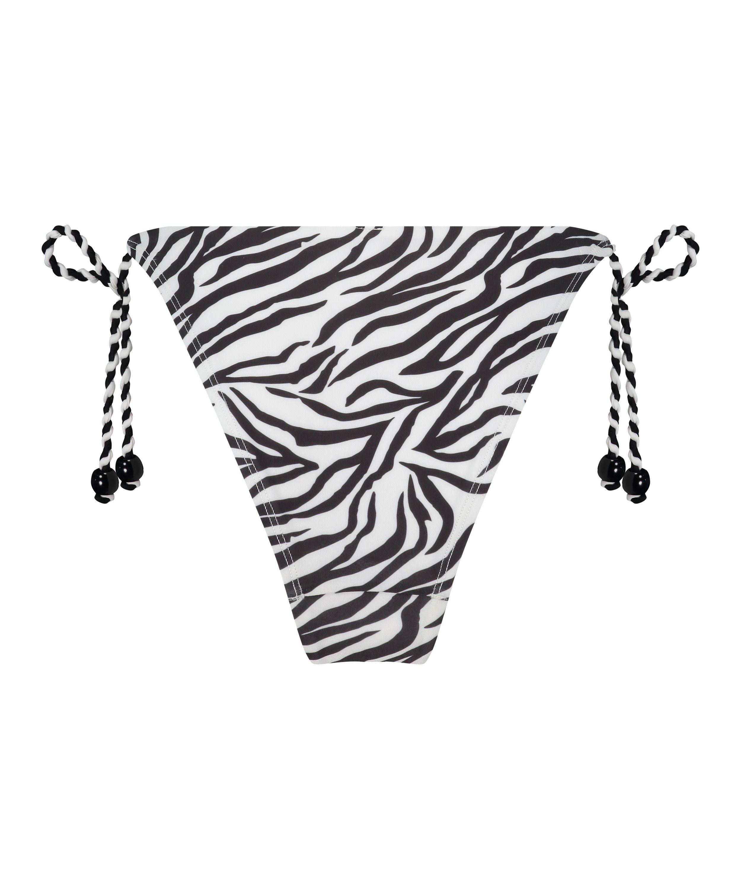 Doha Zebra Cheeky Tanga Bikini Bottoms, White, main