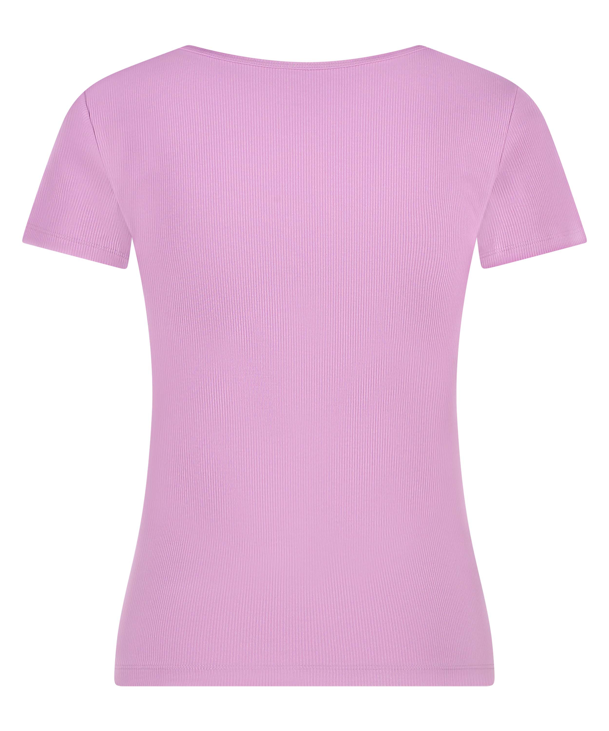 Henley Short Sleeved Pyjama Top, Purple, main