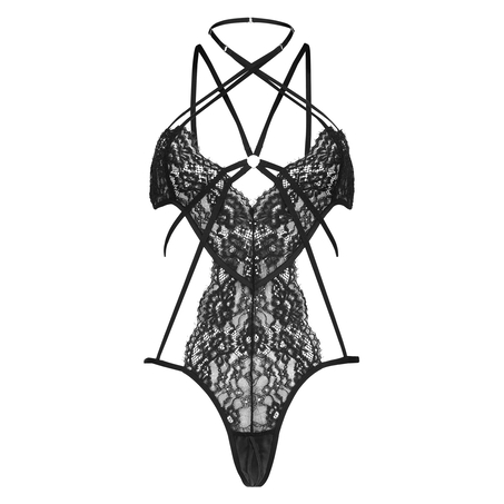 Stormy open crotch body, Black