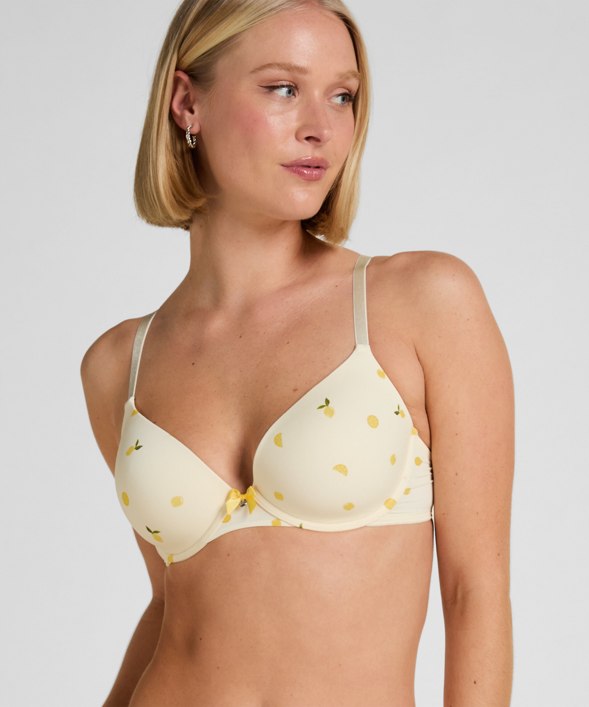 Plunge Padded Underwired Bra, White